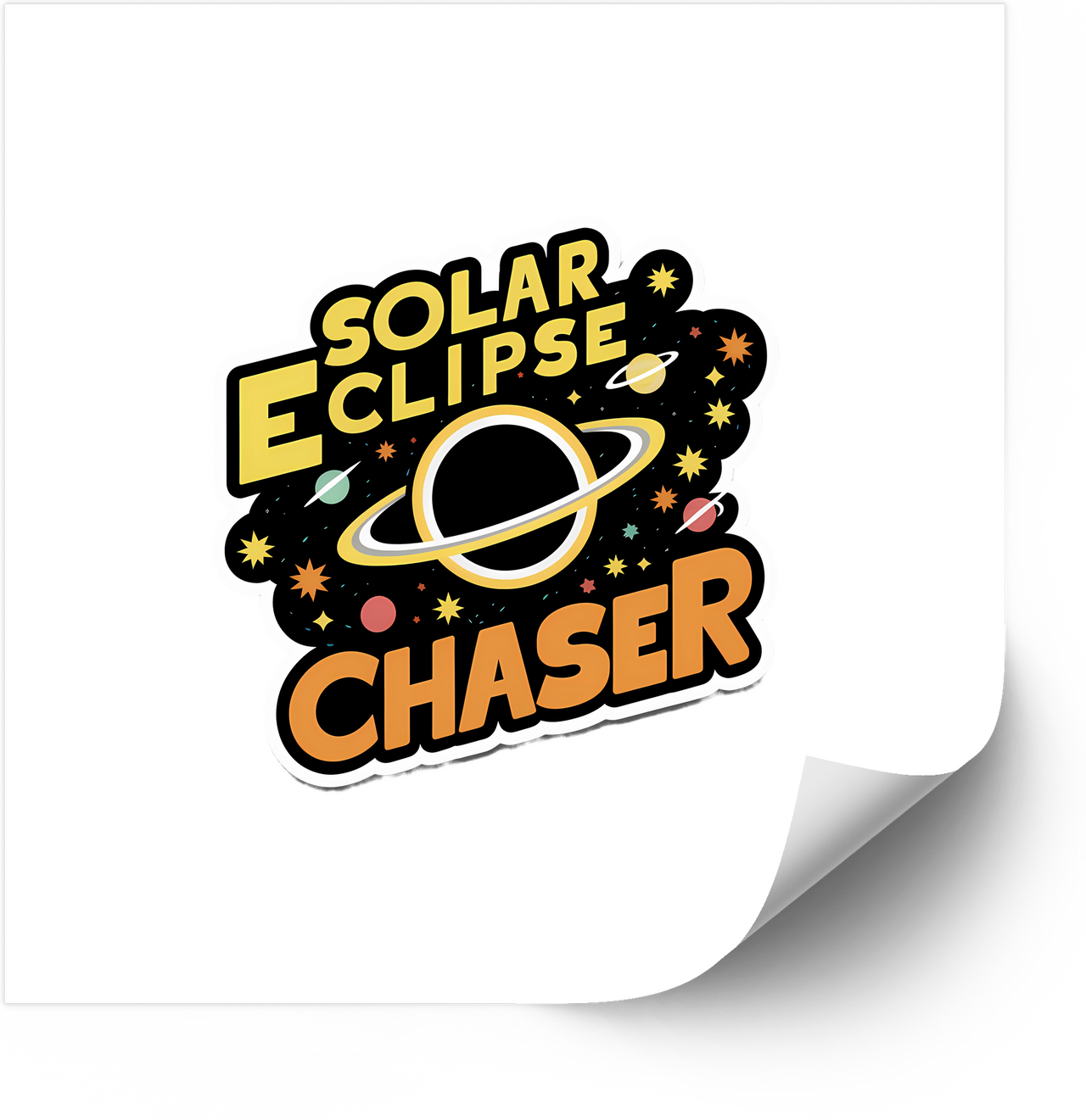 Solar Eclipse Chaser Sticker | Retro Astronomy Space Vinyl Decal
