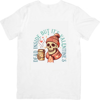 Thumbnail for Dead Inside But It Is Valentines Skull T-Shirt | Funny Vintage Holiday Graphic Tee | Valentine Gift