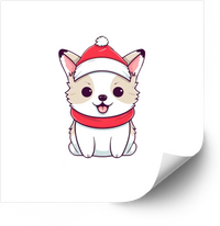 Thumbnail for Kawaii Christmas Corgi Sticker | Cute Holiday Dog Santa Hat Vinyl Decal