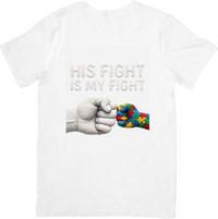 Thumbnail for His Fight Is My Fight Autism Awareness T-Shirt | Minimalist Puzzle Piece Graphic Tee | Autism Gift