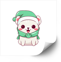 Thumbnail for Kawaii Christmas Bear Sticker | Cute Holiday Polar Bear Vinyl Decal