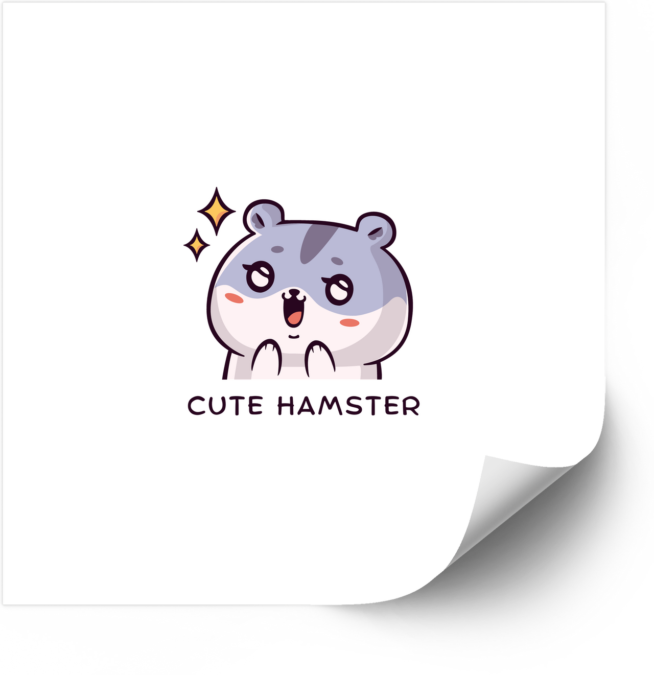 Cute Hamster Kawaii Sticker | Funny Animal Vinyl Decal