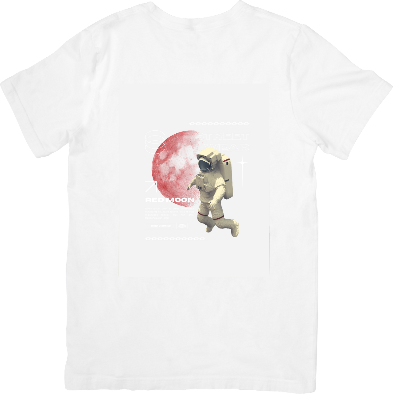 Astronaut Red Moon T-Shirt | Minimalist Space Explorer Graphic Tee | Space Lover Gift