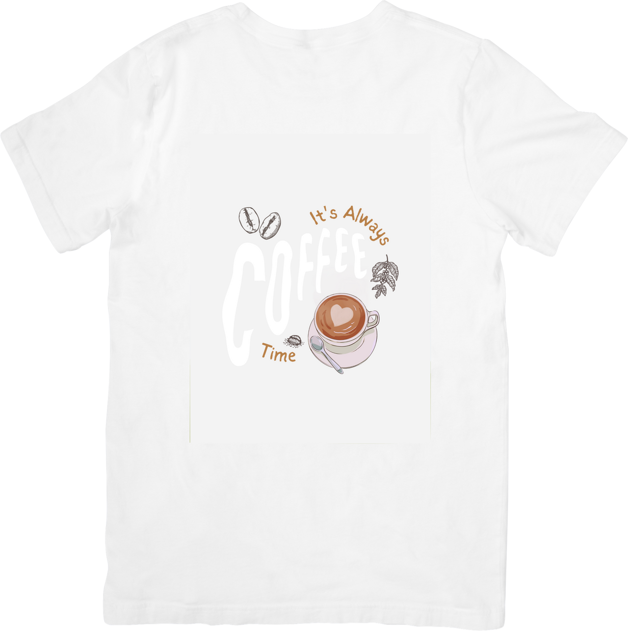 Its Always Coffee Time T-Shirt | Boho Latte Art Graphic Tee | Coffee Lover Gift