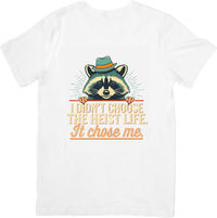 Thumbnail for I Didnt Choose The Heist Life Raccoon T-Shirt | Funny Vintage Animal Graphic Tee | Humor Gift