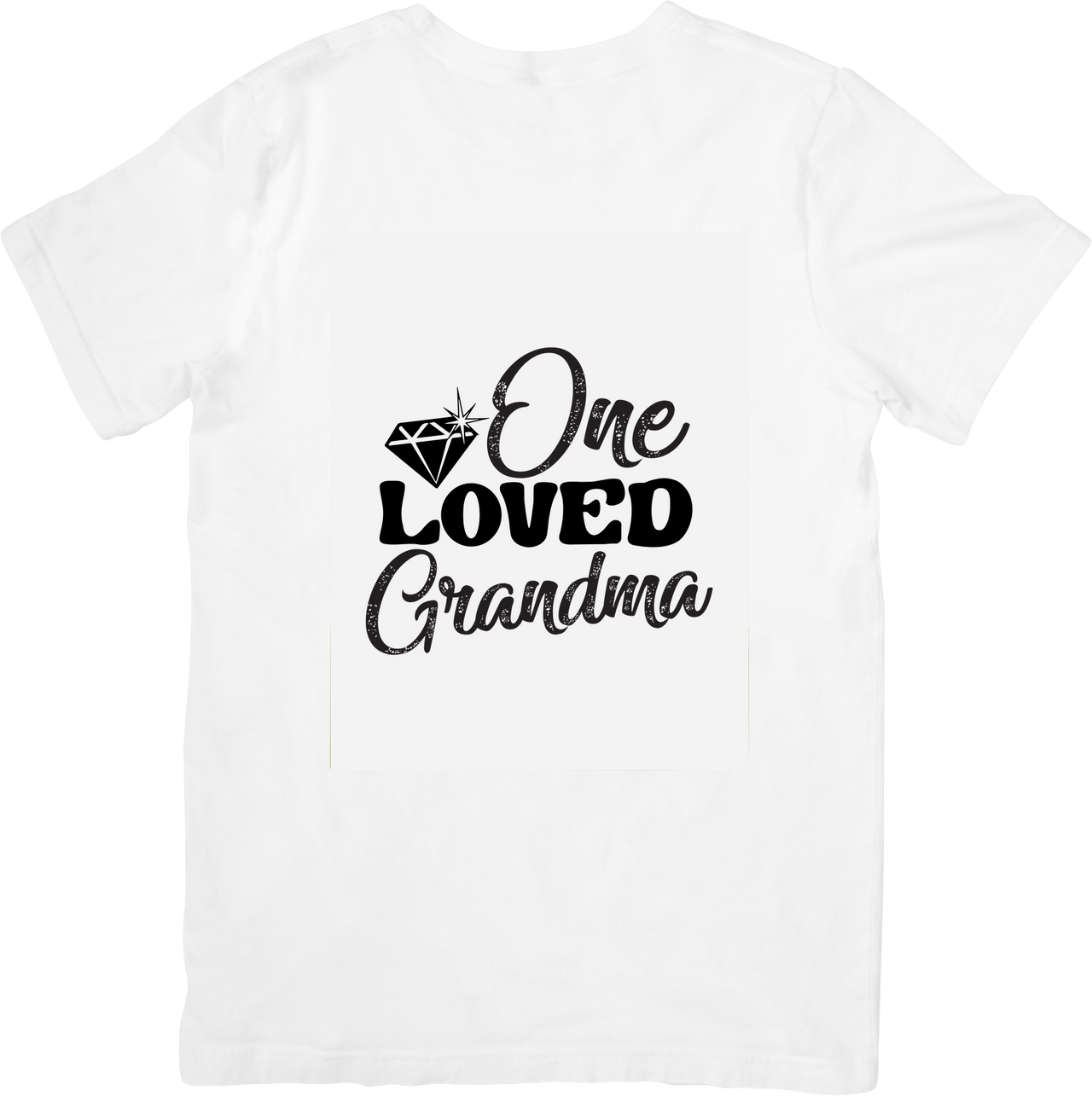 One Loved Grandma Diamond T-Shirt | Minimalist Family Graphic Tee | Grandma Gift
