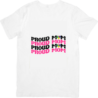 Thumbnail for Proud Mom T-Shirt | Cute Retro Wavy Text Graphic Tee | Mother's Day Gift