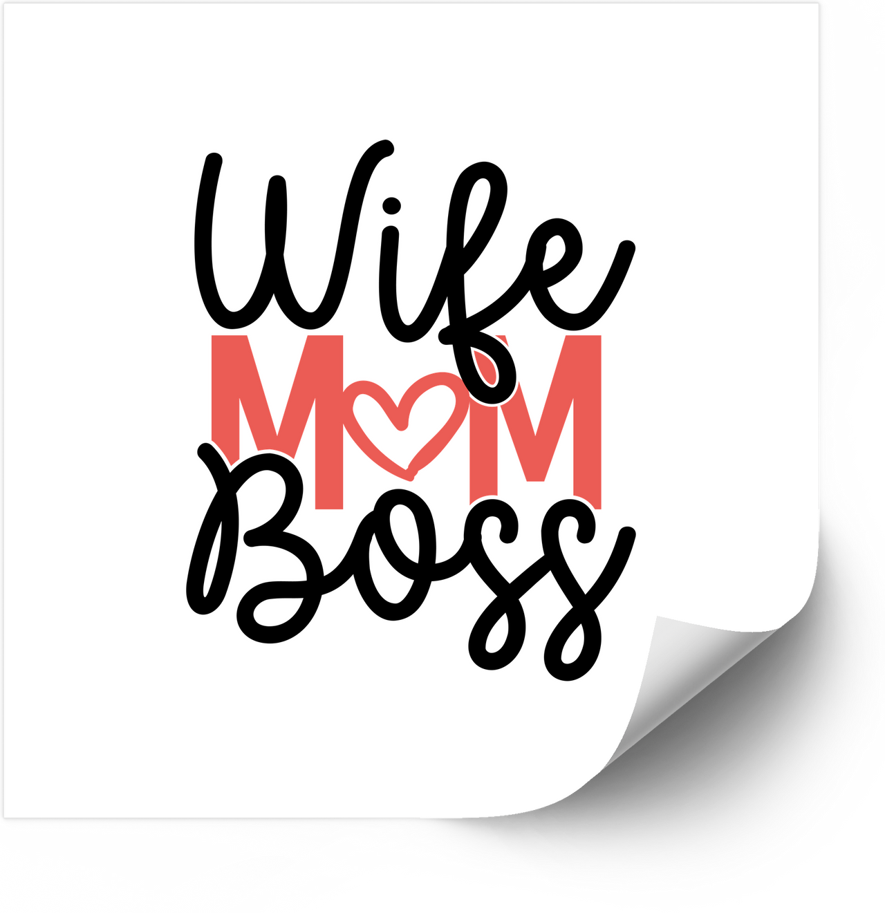Wife Mom Boss Sticker | Cute Minimalist Motivational Vinyl Decal