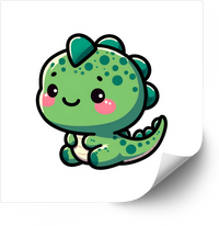 Thumbnail for Cute Kawaii Dinosaur Sticker | Funny Chibi Baby Dino Vinyl Decal